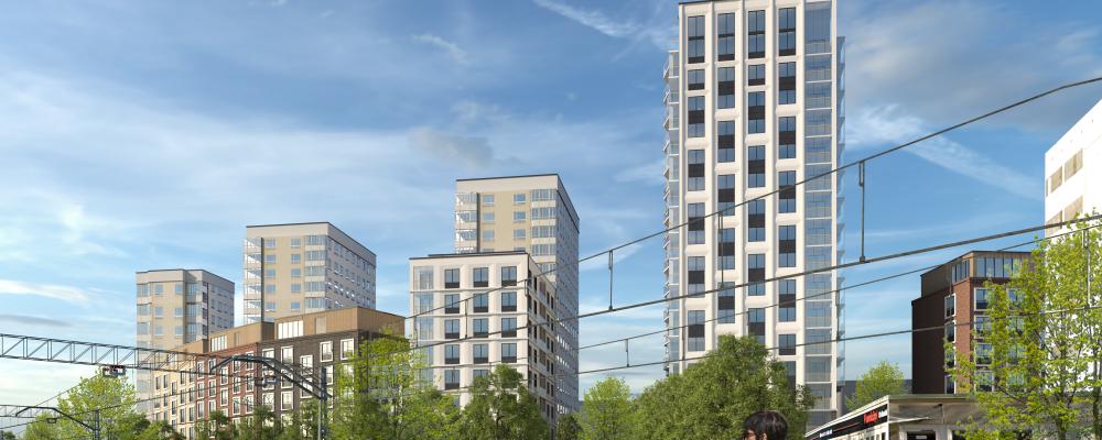 Bagartorp centrum. Pressbild: ÅWL Arkitekter