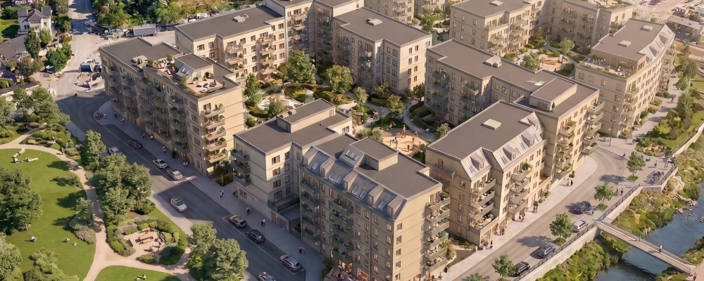 Bromsten kvarter. Pressbild: Hanssons Hus (H2)