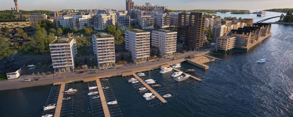 Kvarnholmen i Nacka.  Pressbild: Peab