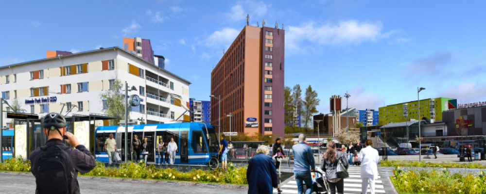 Spårväg Syd, visionsbild Fotograf/Källa: Pressbild, Huddinge kommun