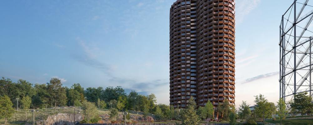 Stadsljus, OBOS planerade 30-våningshus i Norra Djurgårdsstaden. Pressbild: OBOS