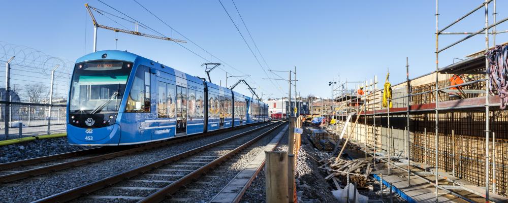 Tvärbanan vid norra Ulvsunda. Foto: SL