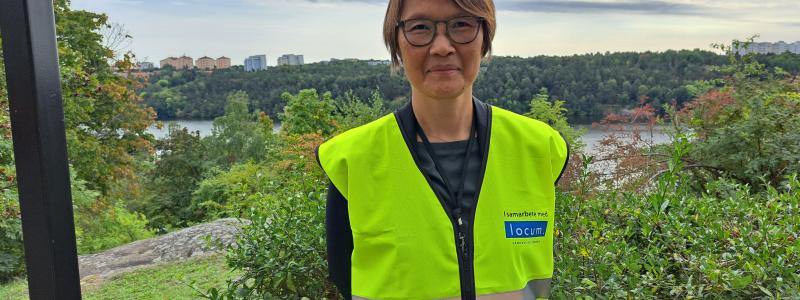 Locums vd Victoria Hörnedal deltog på Håll Nollans säkerhetspush på Södersjukhuset. Foto: Locums arkiv