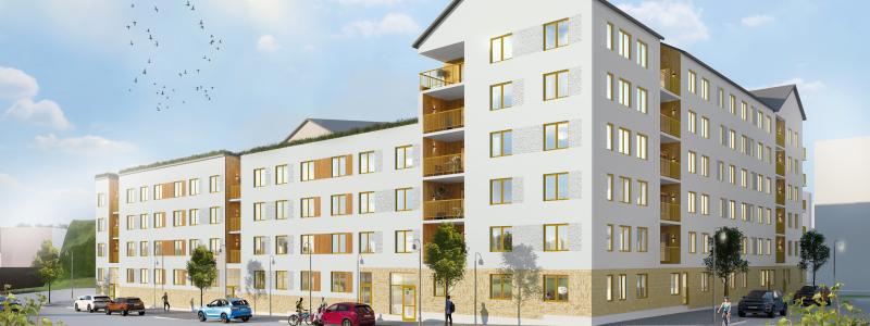 Bostadsprojektet Atlantis i Vega. Illustration: Stena Fastigheter