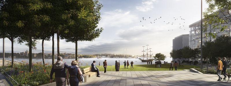 Slussen Katarinaparken. Illustration: White Arkitekter
