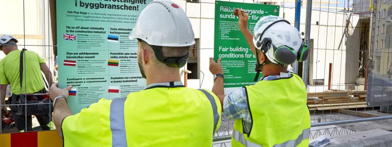 Rättvist byggande är ett verktyg för byggherrar och entreprenörer i arbetet för ett hållbart byggande utan oegentligheter och kriminalitet på byggarbetsplatser. Foto: Bengt Alm, Rättvist byggande