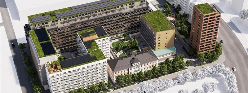 Stadsutvecklingsprojektet Archimedes i Mariehäll i Bromma har nu inletts. Pressbild: ALM Equity