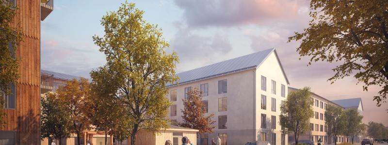 I Tyresö planerar OBOS och SPG bostäder i trä. Foto: Obos
