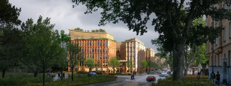 CampusF Norra Stationsgatan. Illustration: Vectura