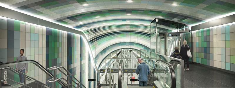 Kone ska utrusta nya stationer i Stockholms nya tunnelbana. Foto: Rundquist arkitekter/TMRW