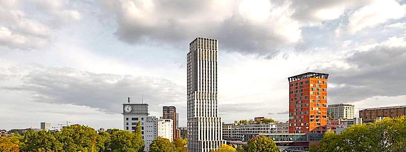 Lighthouse i Strijp-S – Eindhovens högsta bostadstorn på 109 meter. Foto: De Zwarte Hond, foto credit: Sebastian van Damme