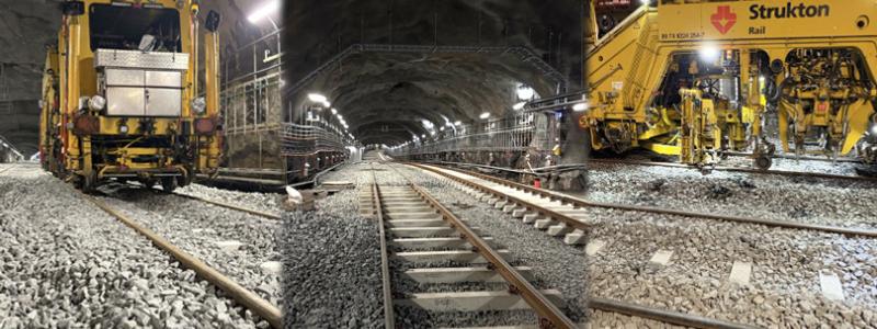 Nu pågår spårläggning på flera ställen av nya tunnelbanan. Bild: Region Stockholm.