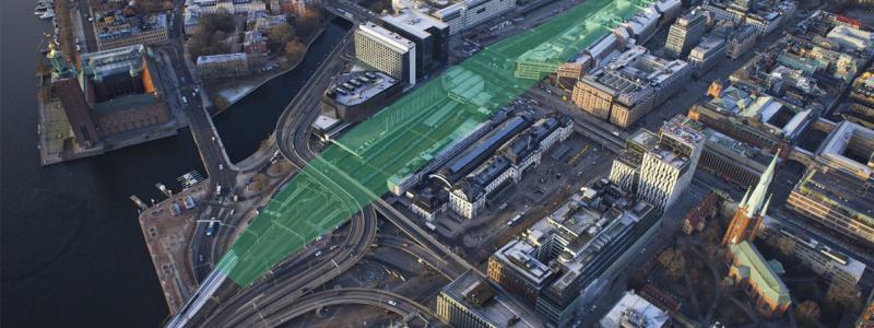 Tyréns utreder och projekterar ny spårlösning på Stockholms Centralstation. Fotomontage: Jernhusen