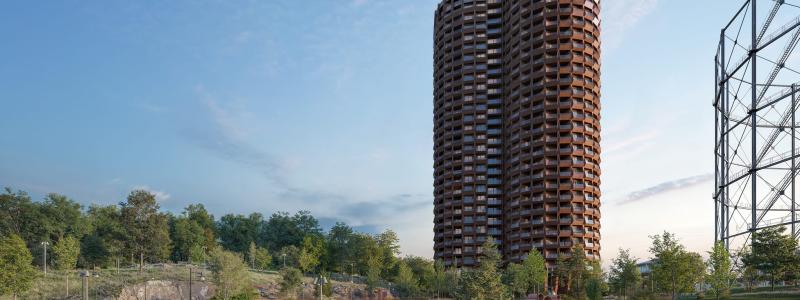 Stadsljus, OBOS planerade 30-våningshus i Norra Djurgårdsstaden. Pressbild: OBOS
