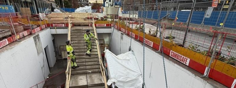 Montage av rulltrappan. Foto: Region Stockholm