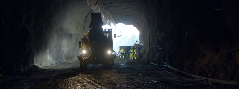 Arbetstunnel i Veddesta vid utbyggnaden av Blå linje till Barkarby.  Foto: Region Stockholm / MBP