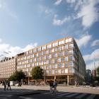Snäckan 8, fasad mot Tegelbacken. Visionsbild: BAU Arkitekter