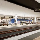 Ny plattformsmiljö – bredare, längre och tryggare plattformar. Visionsbild: Trafikverket