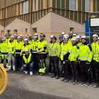 Projektmedarbetare i projektet Sanduddens skola på Ekerö som har tilldelats utmärkelsen PQi-Utmärkt Projektkvalitet 2025. Byggherre: Ekerö kommun, totalentreprenör: ByggDialog Pressbild: Binosight