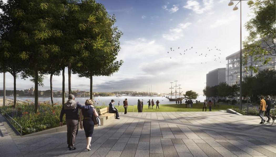 Slussen Katarinaparken. Illustration: White Arkitekter