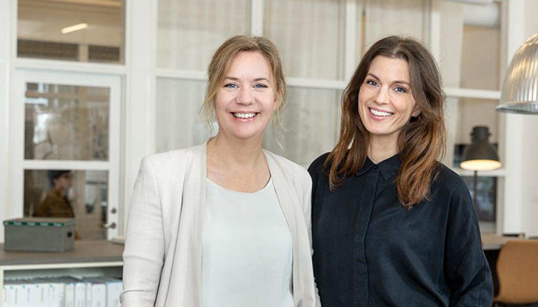 Bild: Anna Hoffman och Kajsa Holmström, arkitekter och kontorschefer på Krook & Tjäder Stockholm. Fotograf: Tim Meier