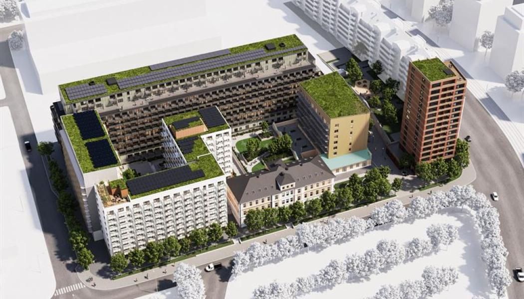 Stadsutvecklingsprojektet Archimedes i Mariehäll i Bromma har nu inletts. Pressbild: ALM Equity