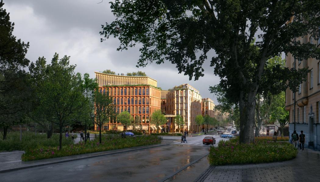 CampusF Norra Stationsgatan. Illustration: Vectura