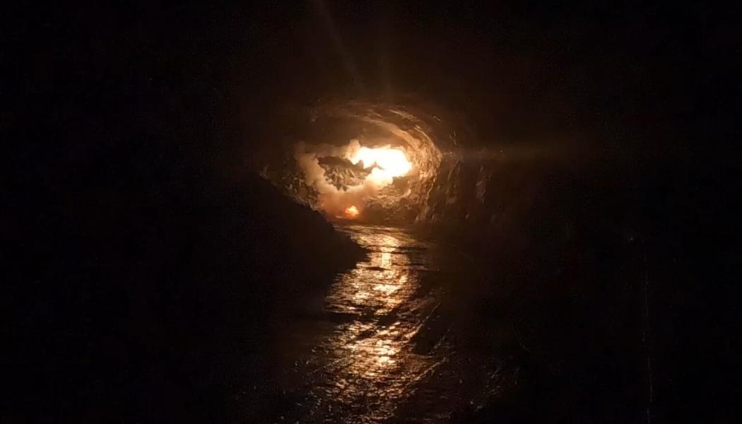 Tunneln mellan Högdalsdepån och Hökarängen när den sista biten berg sprängdes ut. Foto: Region Stockholm