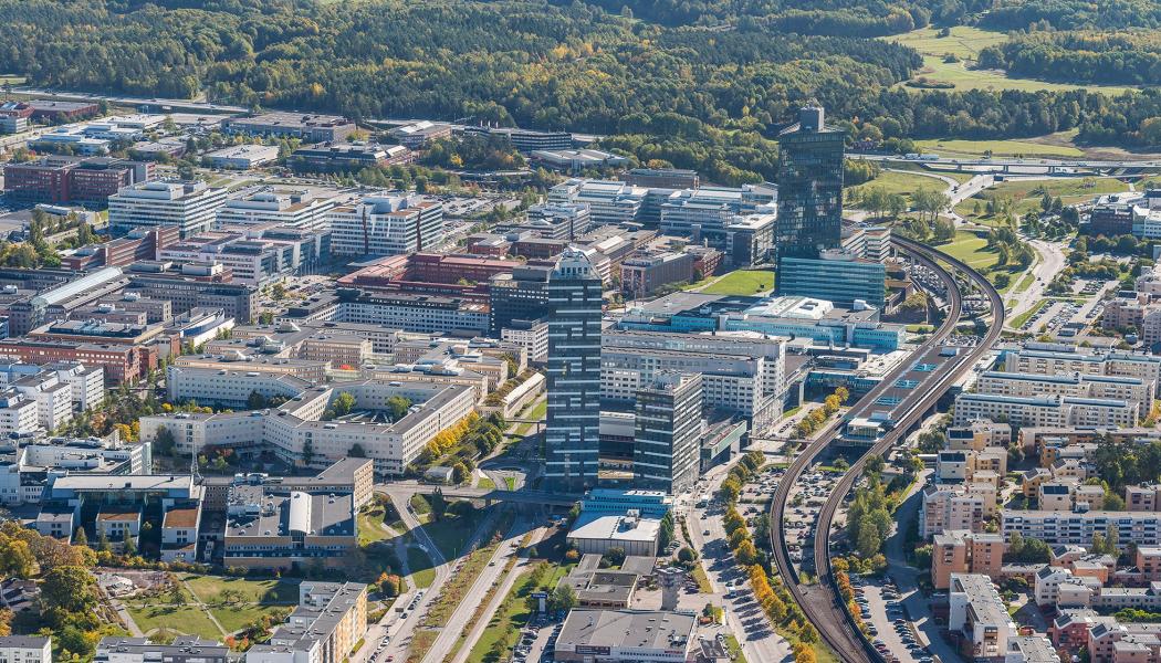 Flygfoto över Kista. Foto: Wikipedia