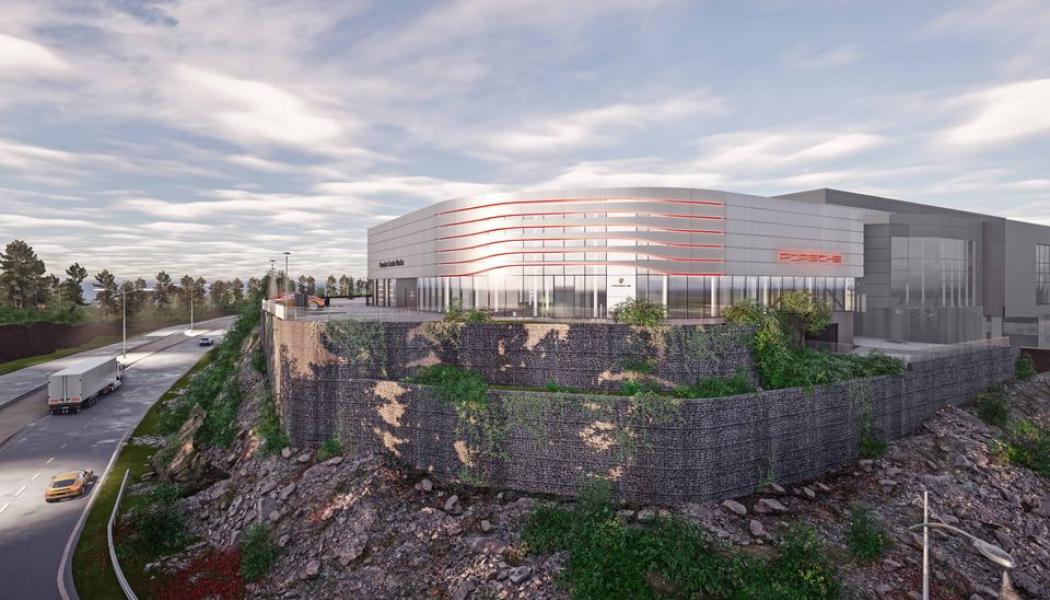 Första spadtaget för nytt Porsche Center i Nacka