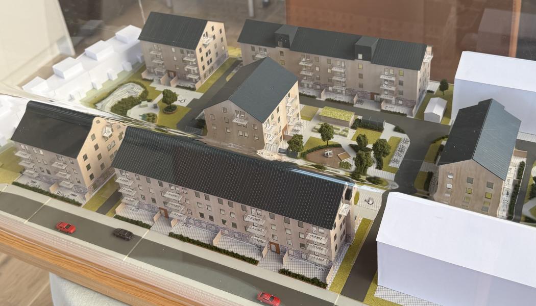 Modell över området Smycka i Gustavsberg. Pressbild: Lindbäcks