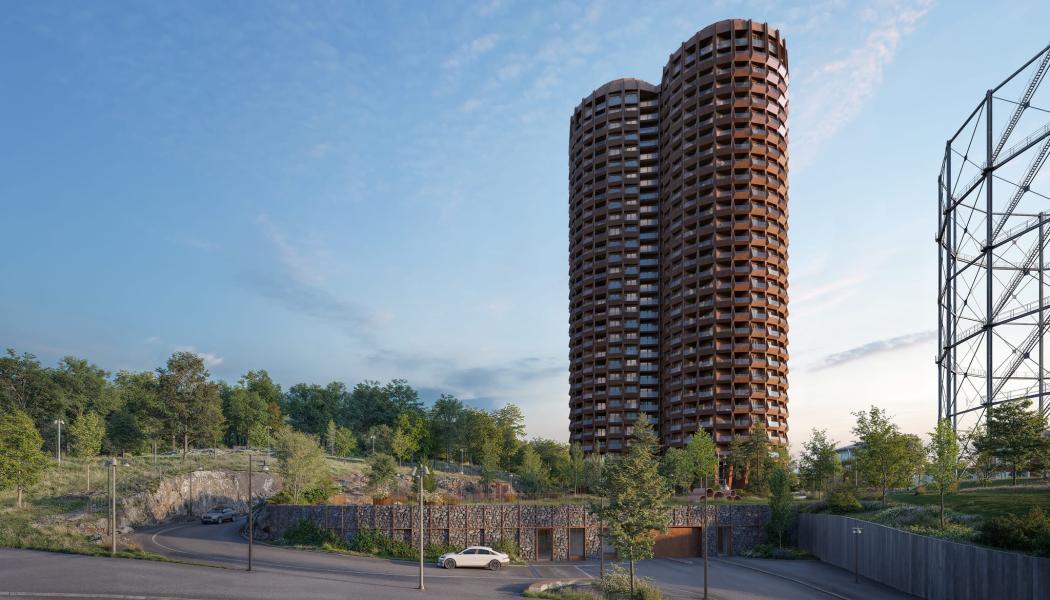  Stadsljus, OBOS planerade 30-våningshus i Norra Djurgårdsstaden. Pressbild: OBOS