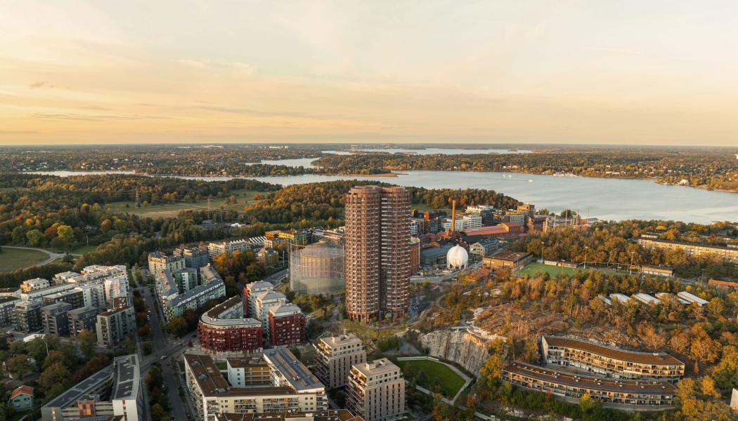 Stadsljus, Norra Djurgårdsstaden. Pressbild: OBOS