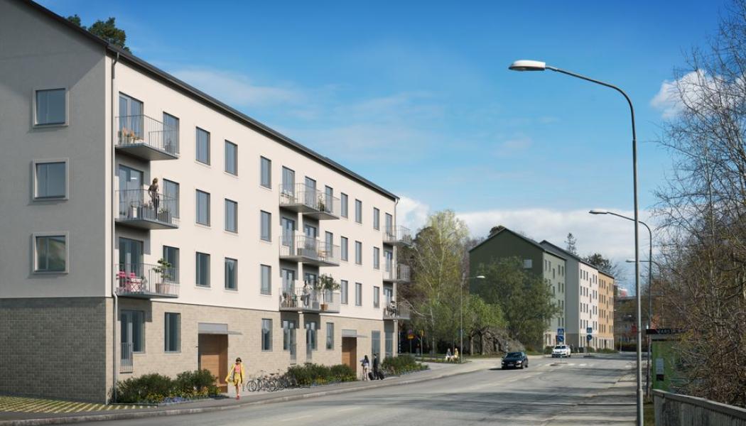 Spadtag för nya Stockholmshus i Farsta strand