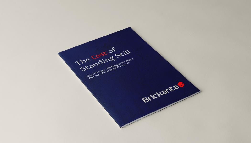  Rapport från Newground Alliance och Brickanta visar att den svenska byggbranschens produktivitet har stått i princip stilla i 25 år. Pressbild: Brickanta