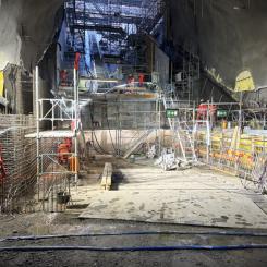 Så här ser norra änden av station Hagastadens plattform ut just nu. Foto: Region Stockholm