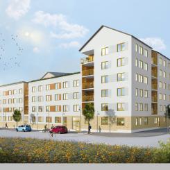 Bostadsprojektet Atlantis i Vega. Illustration: Stena Fastigheter
