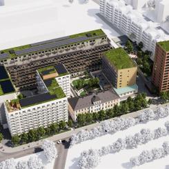 Stadsutvecklingsprojektet Archimedes i Mariehäll i Bromma har nu inletts. Pressbild: ALM Equity