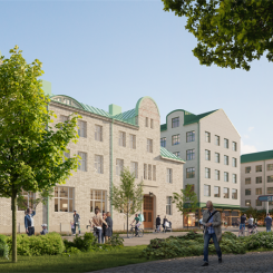 I höst öppnar A house i Börshuset i Slakthusområdet. Illustration: Atrium Ljungberg