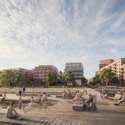 Kvarnholmens badbrygga. Bild: Kjellander Sjöberg