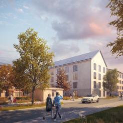I Tyresö planerar OBOS och SPG bostäder i trä. Foto: Obos