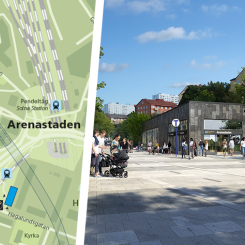 Station Arenastadens norra uppgång. Visionsbild: Region Stockholm/&Rundqvist