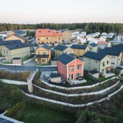 Skarplöt där totalt cirka 198 bostäder planeras i ett första skede. Pressbild: OBOS