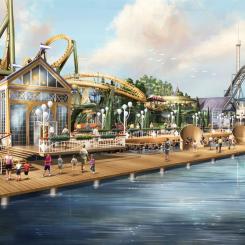 Visionsbild Strandpromenaden. Visionsbild: Gröna Lund
