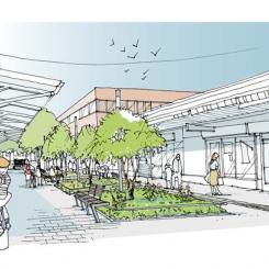 Hässelby torg. Illustration: Stockholms stad