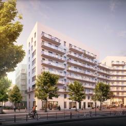 Visionsbild flerbostadsprojektet Hestur i Kista äng