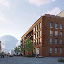 Hjälpslaktaren Dreem Kv H Östra - Perspektiv Styckmästargatan. Pressbild: DREEM arkitekter