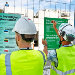 LKFs hyresgäster ska kunna lita på att deras hem är byggda på rätt värderingar. LKF arbetar proaktivt för en rättvis konkurrens på lika och schyssta villkor – i hela kedjan av byggentreprenörer. Foto: Bengt Alm/Rättvist byggande.