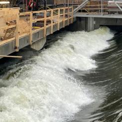 Avbördningsluckorna är en av världens största segmentluckor. Foto: Stockholms stad