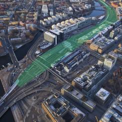 Tyréns utreder och projekterar ny spårlösning på Stockholms Centralstation. Fotomontage: Jernhusen